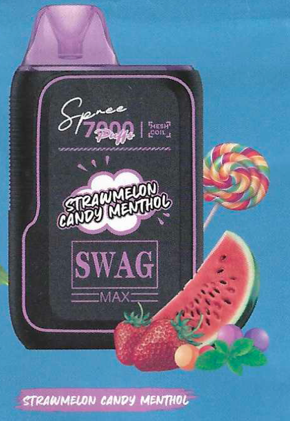 SWAG MAX 7K STRAWMELON CANDY MENTHOC