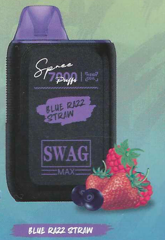 SWAG MAX 7K BLUE RAZZ STRAW