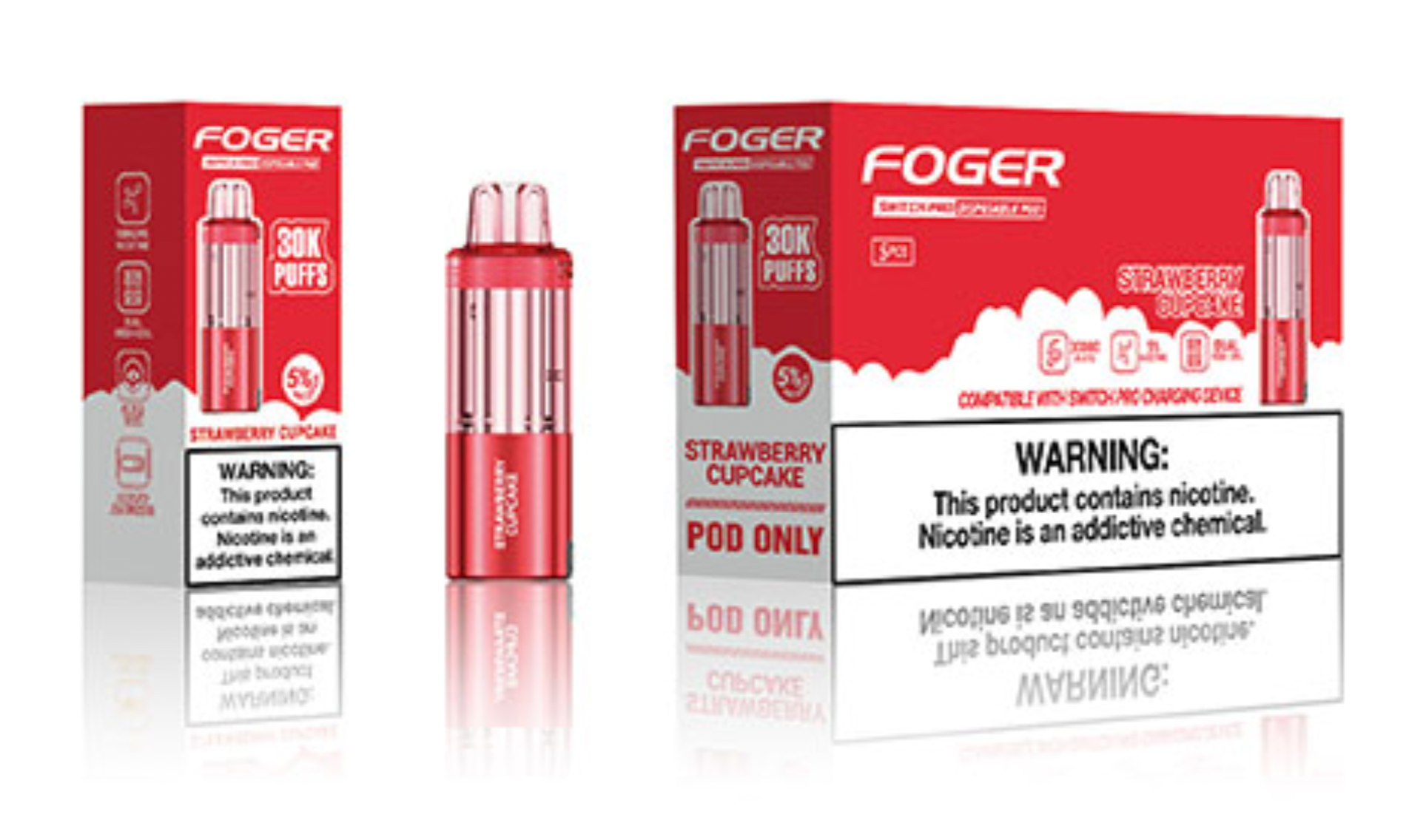 FOGER SWITCH POD-Strawberry Cupcake Abu Amin Distribution Company AADC FOGER SWITCH POD-Strawberry Cupcake Abu Amin Distribution Company AADC