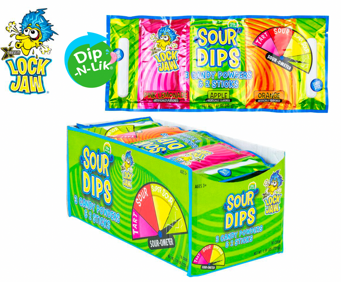 LOCK JAW 3 PK SOUR POWDER/STIX
