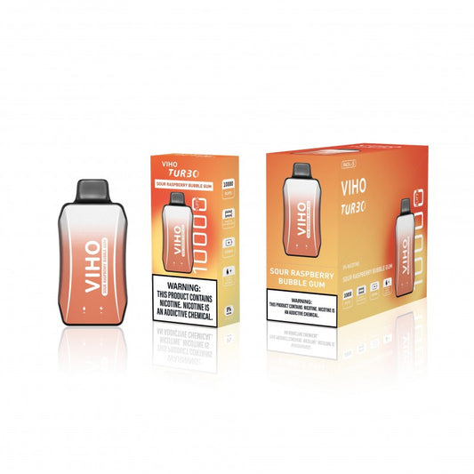 VIHO TURBO 10K DISPOSABLE - SOUR RASPBERRY BUBBLE GUM