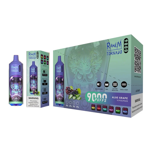 RANDM TORNADO 9K PUFFS DISPOSABLE VAPE Aloe Grape