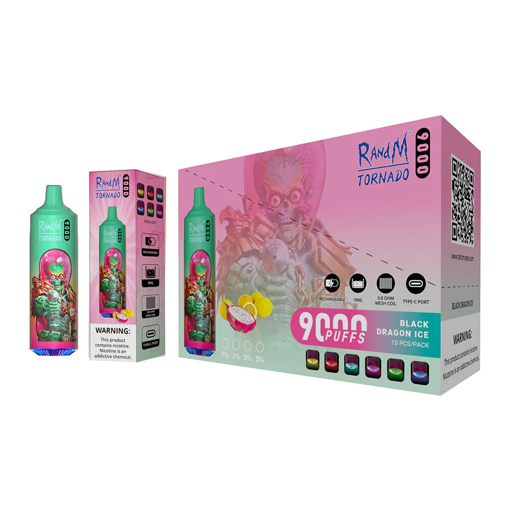 RANDM TORNADO 9K PUFFS DISPOSABLE VAPE Blue Razz Rush