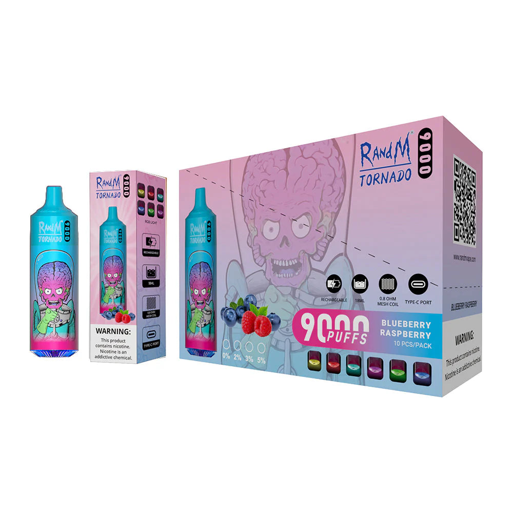 RANDM TORNADO 9K PUFFS DISPOSABLE VAPE Bluelicious Ice