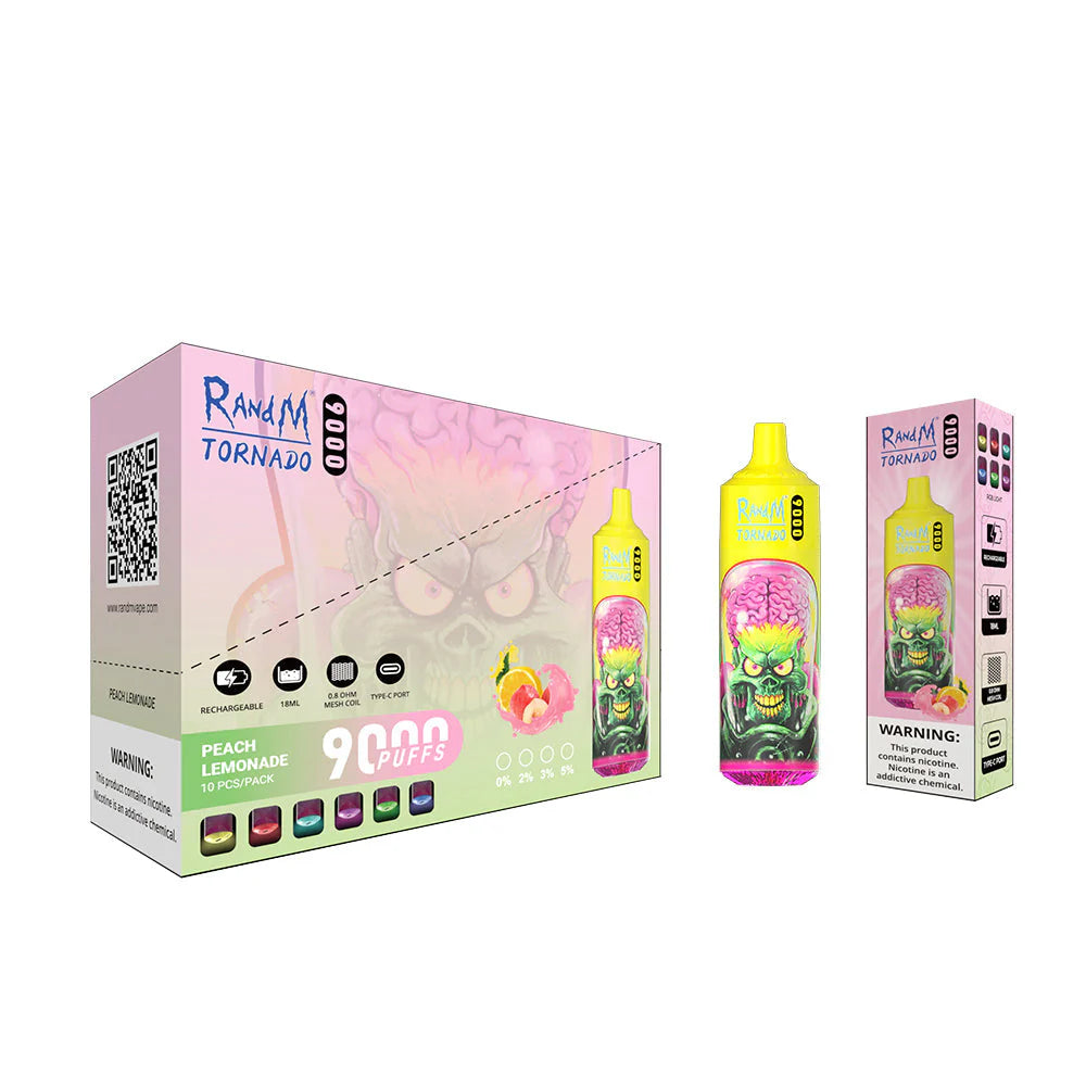 RANDM TORNADO 9K PUFFS DISPOSABLE VAPE Peach Lemonade