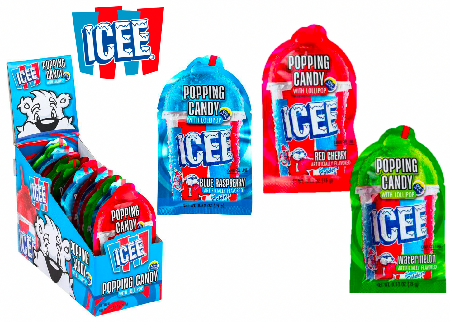 ICEE POPPING CANDY WITH LOLLIPOP