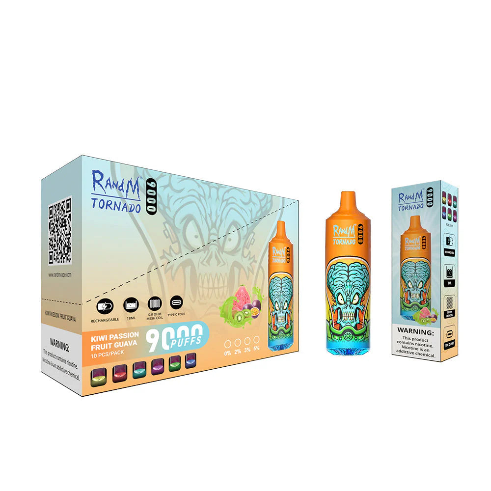 RANDM TORNADO 9K PUFFS DISPOSABLE VAPE Kiwi Passion Fruit Guava